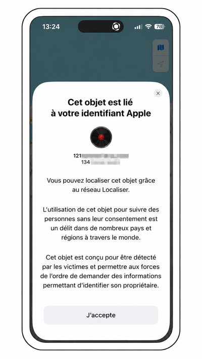 L'objet est lié à votre identifiant Apple